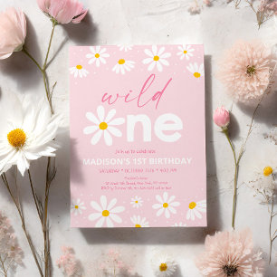 Daisy Wild One erster Geburtstag Einladung