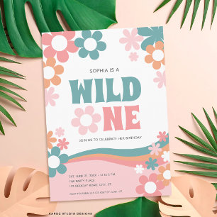 Daisy Wild One Mädchen 1. Geburtstagseinladung Einladung
