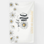 Daisy Wild One Party Banner - White (Vertikal)