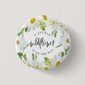 Daisy Wildblume Baby Dusche Sommerblüte Button (Vorderseite)