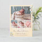 Daisy Wildblume Begrüßung der Neugeborenengeburt Ankündigung (Stehend Vorderseite)