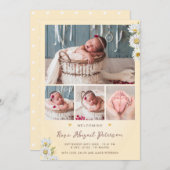 Daisy Wildblume Begrüßung der Neugeborenengeburt Ankündigung (Vorne/Hinten)