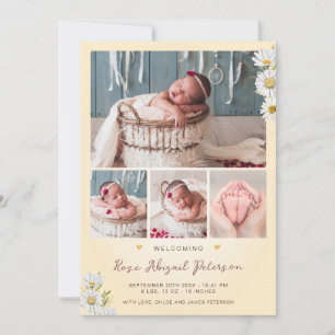 Daisy Wildblume Begrüßung der Neugeborenengeburt Ankündigung