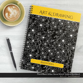 Daisy Wildblume Black Yellow Name School Notizblock