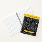 Daisy Wildblume Black Yellow Name School Notizblock (Innenseite)