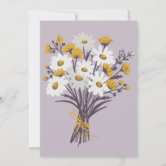 Daisy Wildblume Bouquet BABY SHOWER CUSTOM Einladung (Rückseite)