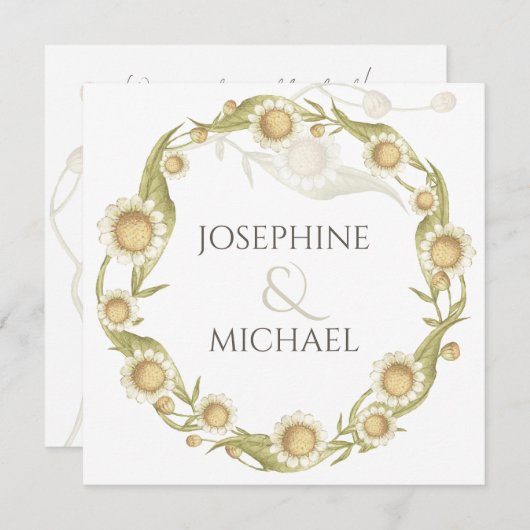 Daisy Wildblume Foto Ankündigung Datum freihalten (Vorne/Hinten)