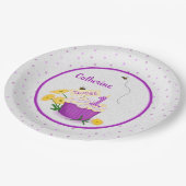 Daisy Wildblume Girl 1. Geburtstagspapier Pappteller (Schrägansicht)