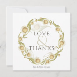 Daisy Wildblume Hochzeit Flat Danke-Card Dankeskarte