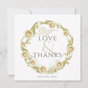 Daisy Wildblume Hochzeit Flat Danke-Card Dankeskarte
