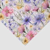 Daisy Wildblume Pink Blue Floral Pattern Seidenpapier (Detail)