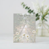 Daisy-Wildblume Save the Date Foto QR-Code Postkarte (Stehend Vorderseite)