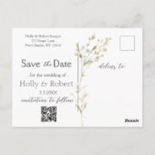 Daisy-Wildblume Save the Date Foto QR-Code Postkarte (Rückseite)