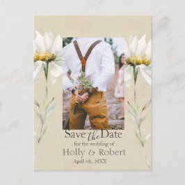 Daisy-Wildblume Save the Date Foto QR-Code Postkarte