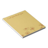 Daisy Wildblume Sepia Ink Zeichnend Personalisiert Notizblock (angewinkelt)