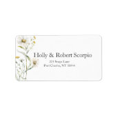 Daisy Wildblume Wedding Adressaufkleber (Vorne)