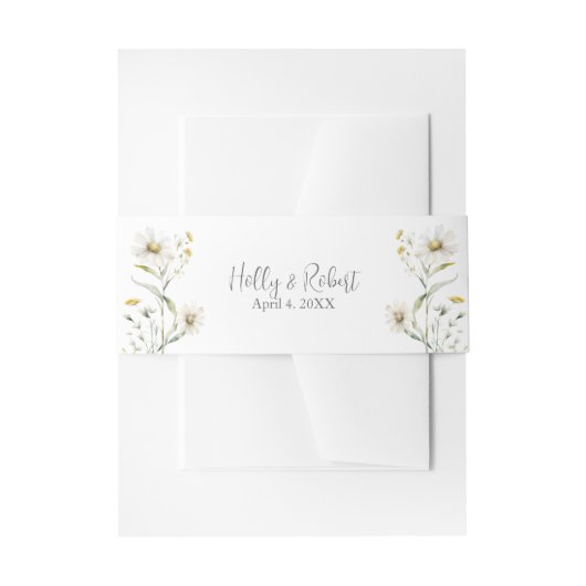 Daisy Wildblume Wedding Einladungsbanderole (Vorderseite Beispiel)