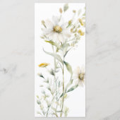 Daisy Wildblume Wedding Menükarte (Rückseite)