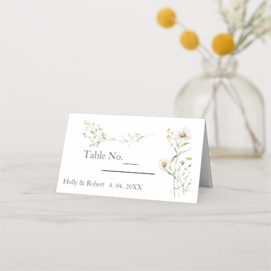 Daisy Wildblume Wedding Platzkarte (Rückseite)