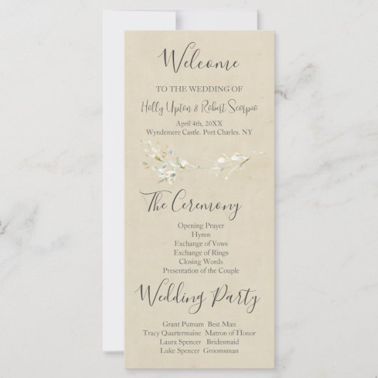 Daisy Wildblume Wedding Program (Vorderseite)