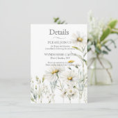 Daisy Wildblume Wedding QR Code Begleitkarte (Stehend Vorderseite)