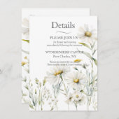 Daisy Wildblume Wedding QR Code Begleitkarte (Vorne/Hinten)