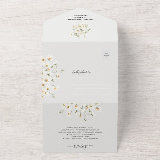 Daisy Wildblume Wedding Qr Code UAwg All In One Einladung (Außenbereich)