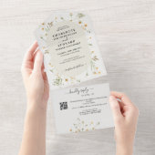 Daisy Wildblume Wedding Qr Code UAwg All In One Einladung (Abreißen)