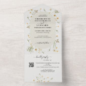 Daisy Wildblume Wedding Qr Code UAwg All In One Einladung (Innen Boden)
