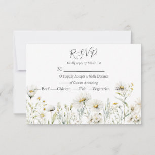 Daisy Wildblume Wedding RSVP Karte