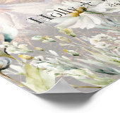 Daisy Wildblume Wedding Welcome Foto Poster (Ecke)