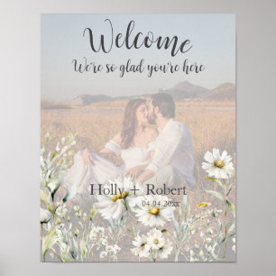 Daisy Wildblume Wedding Welcome Foto Poster