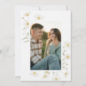 Daisy Wildblume White Boho Foto Save The Date (Rückseite)