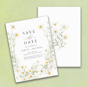 Daisy Wildblume White Boho Minimalistisch Save The Date