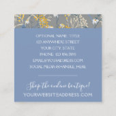 Daisy Wildblume & Yellow Rowan Berries Floral Quadratische Visitenkarte (Rückseite)