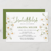 Daisy Wildblumen Brautparty Brunch Einladung (Vorne/Hinten)