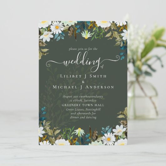 Daisy Wildblumen Greenerity Wedding (Stehend Vorderseite)