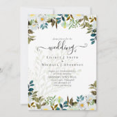 Daisy Wildblumen Greenerity Wedding Einladung (Vorderseite)