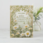 Daisy Wildblumen - Moderne Hochzeit Einladung (Stehend Vorderseite)