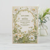 Daisy Wildblumen - Moderne Hochzeit Einladung (Stehend Vorderseite)