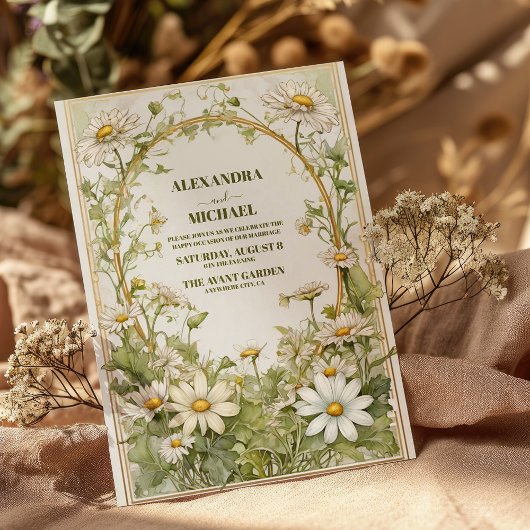 Daisy Wildblumen - Moderne Hochzeit Einladung