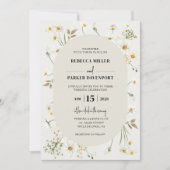 Daisy Wildblumen Moderne Hochzeitseinladung Einladung (Vorderseite)