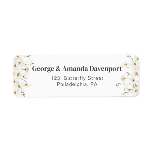 Daisy Wildblumen Rücksendeadresse (Vorne)