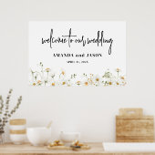 Daisy Wildblumen Wedding Welcome Sign Poster (Küche)