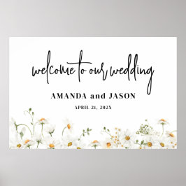 Daisy Wildblumen Wedding Welcome Sign Poster