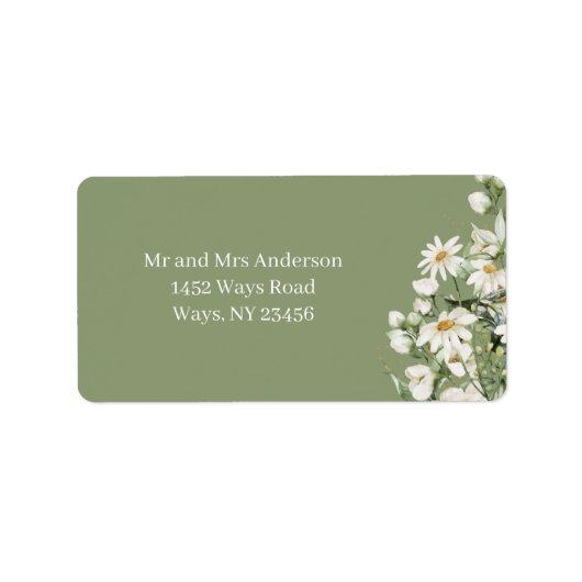 Daisy Wildflower Boho Address Label Adressaufkleber (Vorne)