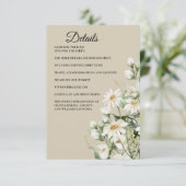 Daisy Wildflower Boho Enclosure Card Details Begleitkarte (Stehend Vorderseite)
