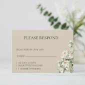 Daisy Wildflower Boho RSVP card Karte (Stehend Vorderseite)