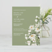 Daisy Wildflower Boho Wedding Invitation Einladung (Stehend Vorderseite)