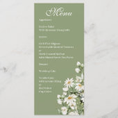 Daisy Wildflower Boho Wedding Menu Menükarte (Vorderseite)
